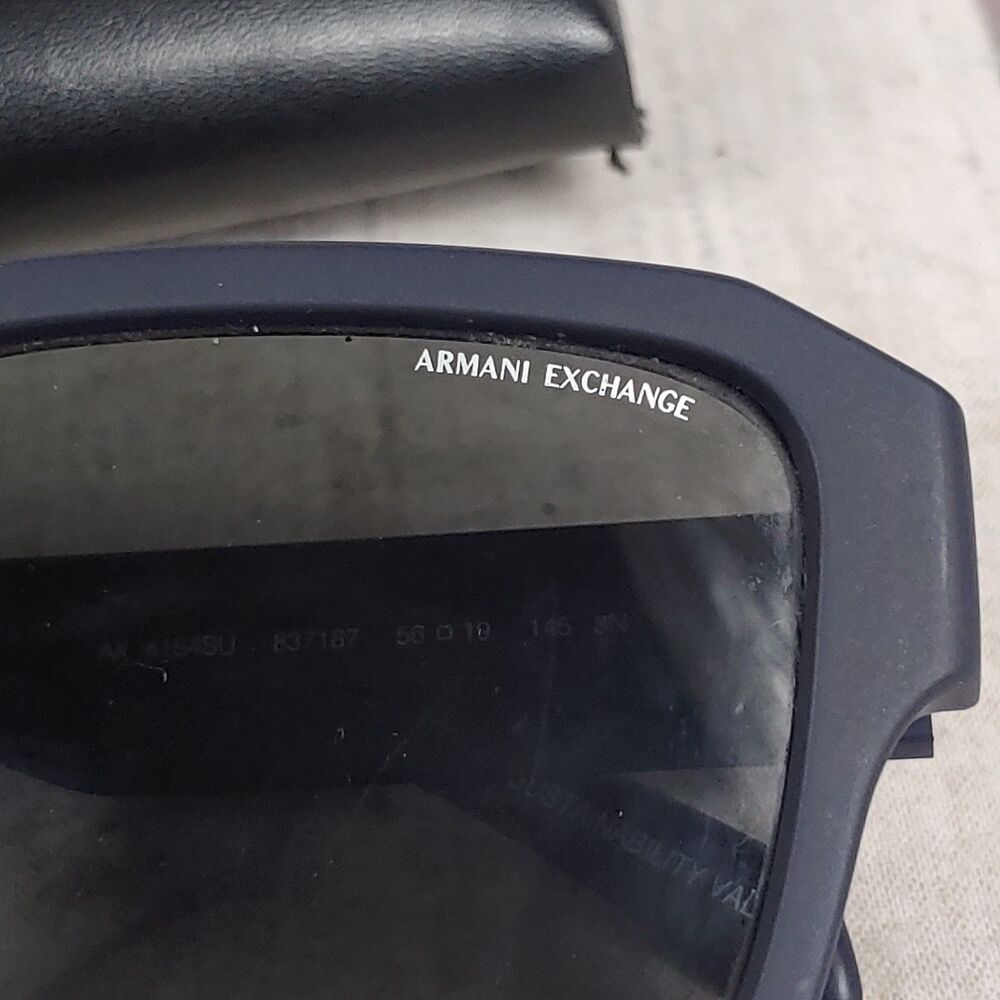 ARMANI Exchange Sunglasses - AX4154SU 837187 - Matte BLUE Grey Men's 56 mm USED - Picture 2 of 13
